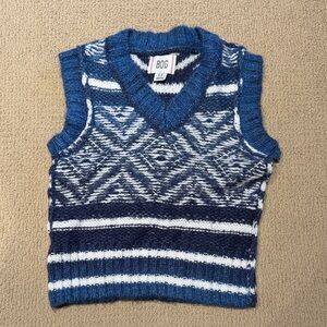 BDG Navy and White Patterned Sweater Vest